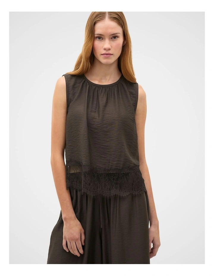 Crinkle Lace Trim Crop Tank image 4