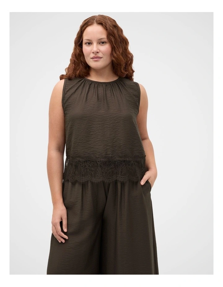 Crinkle Lace Trim Crop Tank image 7