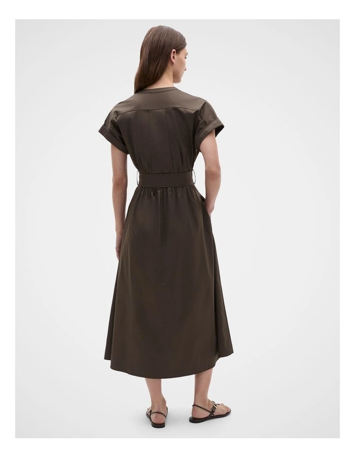 Cotton Blend Belted Shirt Dress image 6