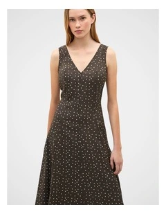 Spot Print Midi Dress