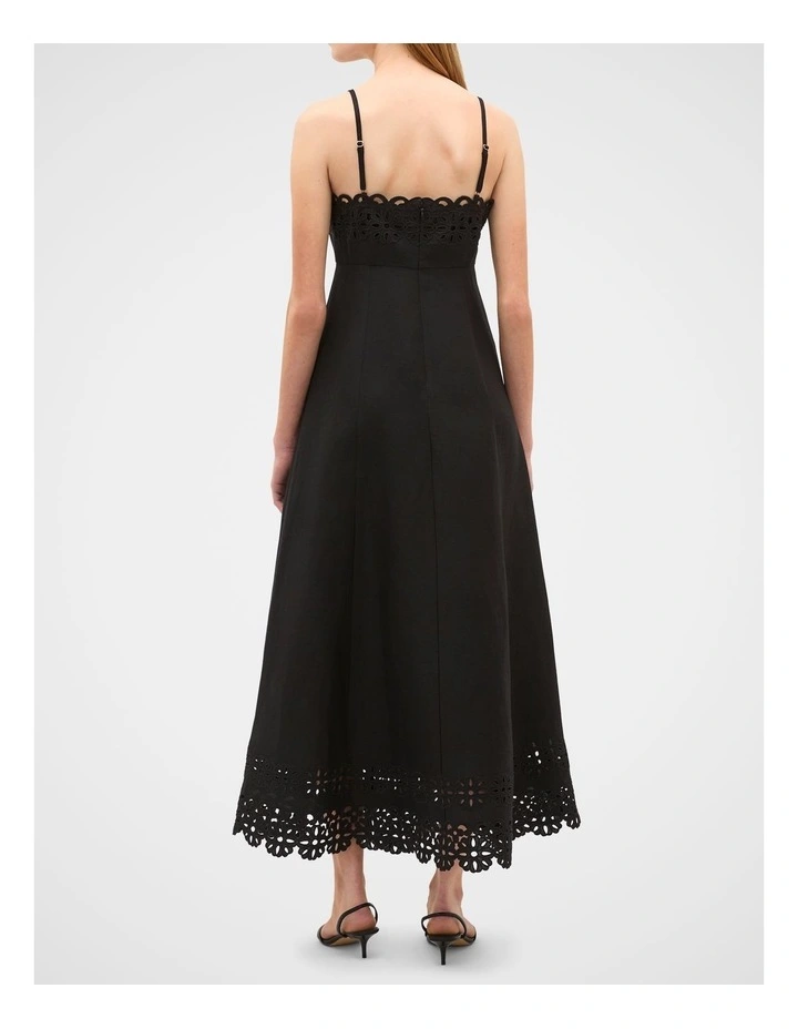 Linen Blend Cutwork Midi Dress image 3