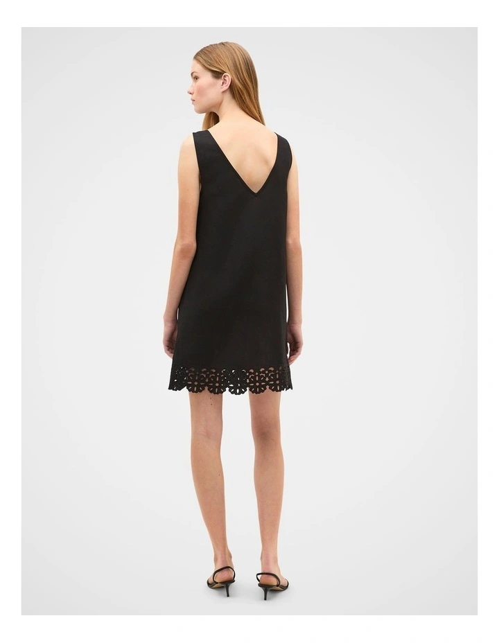 Linen Blend Cutwork Mini Dress image 3