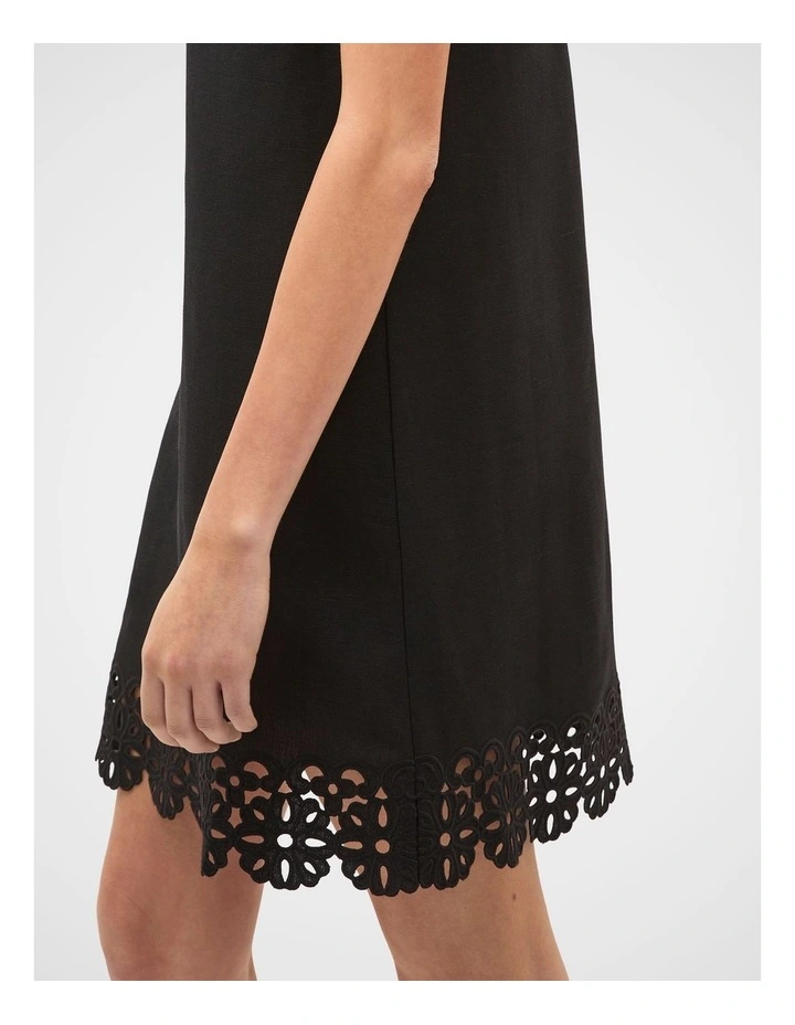 Linen Blend Cutwork Mini Dress image 4