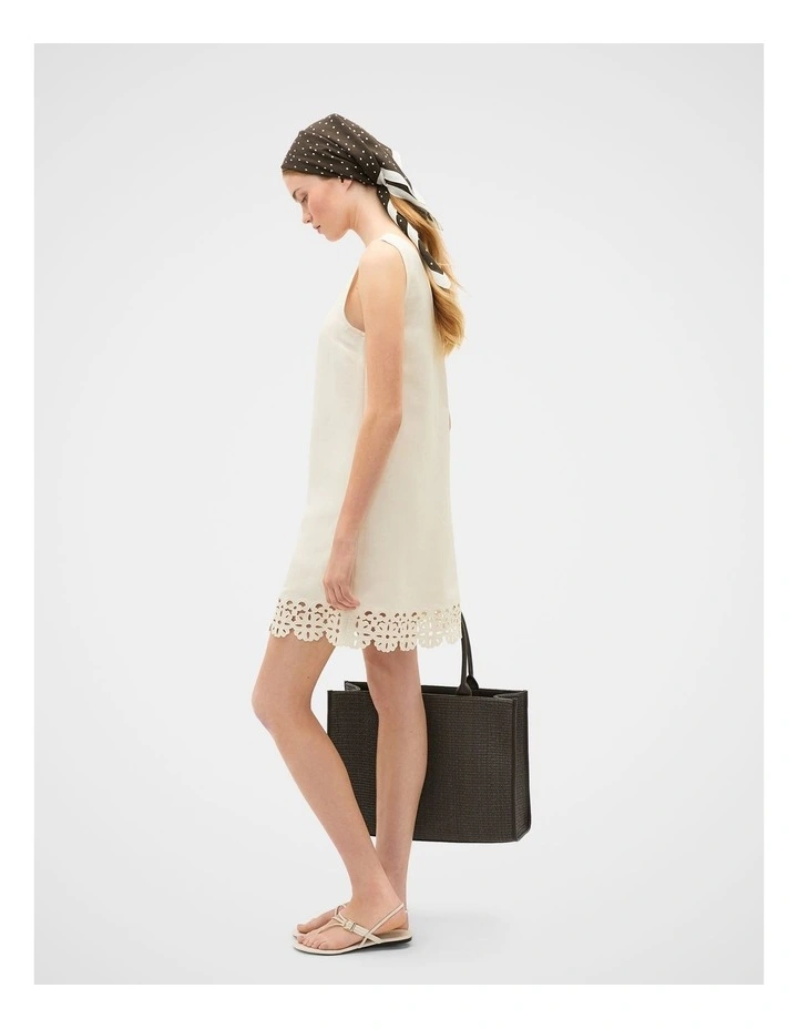 Linen Blend Cutwork Mini Dress image 2