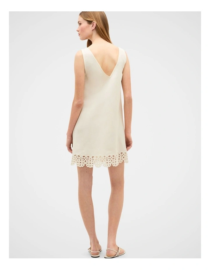Linen Blend Cutwork Mini Dress image 3