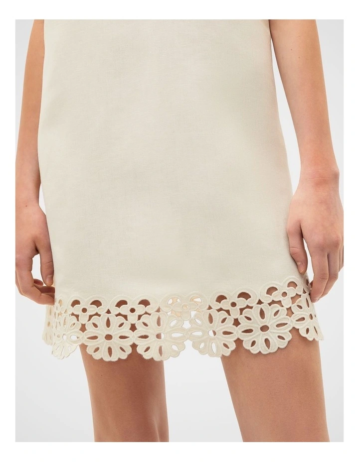 Linen Blend Cutwork Mini Dress image 4