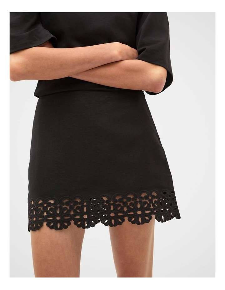 Linen Blend Cutwork Skort image 4
