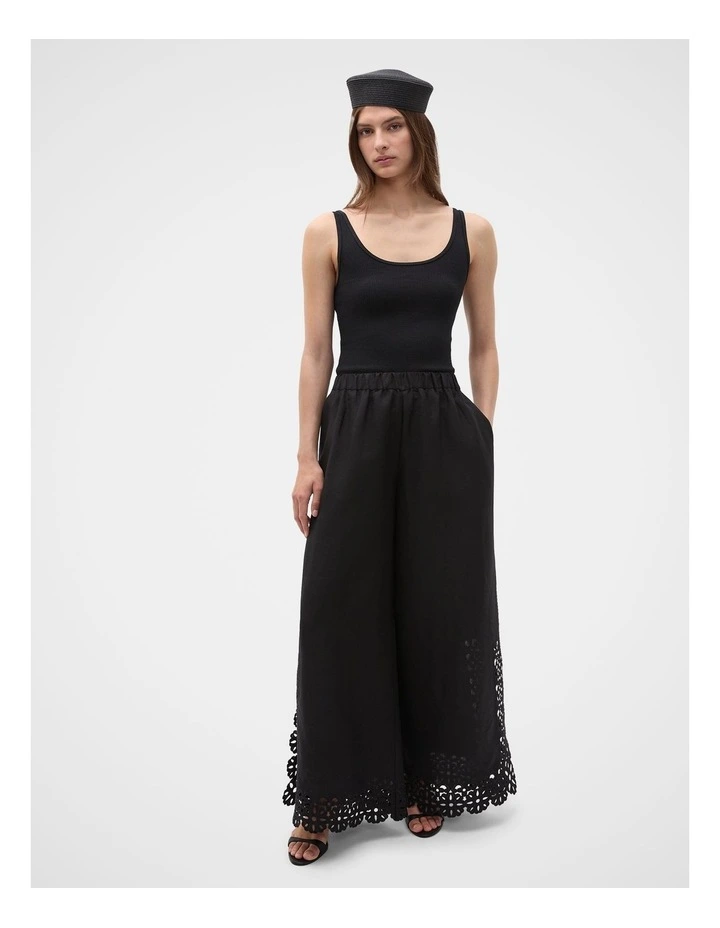 Linen Blend Cutwork Pant image 1