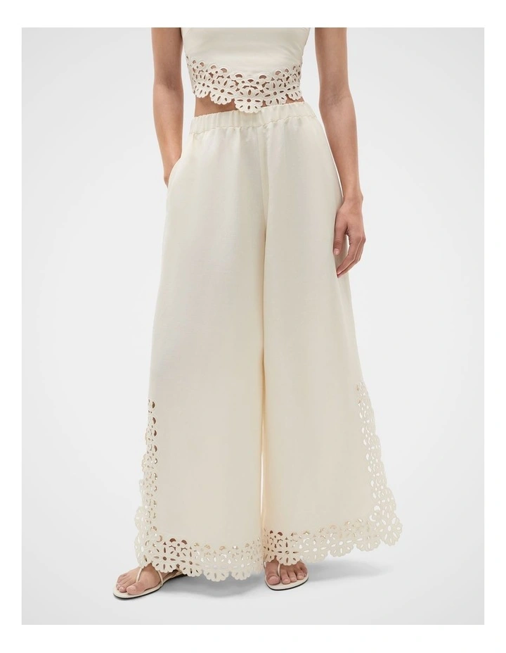 Linen Blend Cutwork Pant image 1