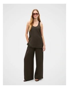 Satin Back Wide Leg Pant