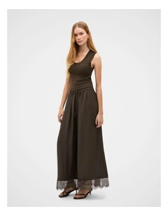 Crinkled Lace Trim Pant