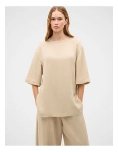 Textured Twill Longline Top