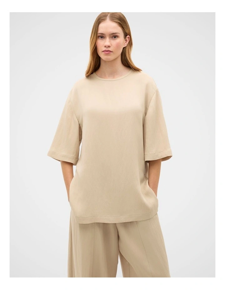 Textured Twill Longline Top image 1