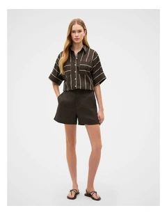 Cotton Stripe Pocket Shirt