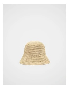 Short Brim Raffia Bucket Hat