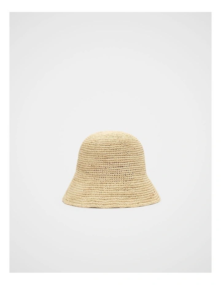 Short Brim Raffia Bucket Hat image 1