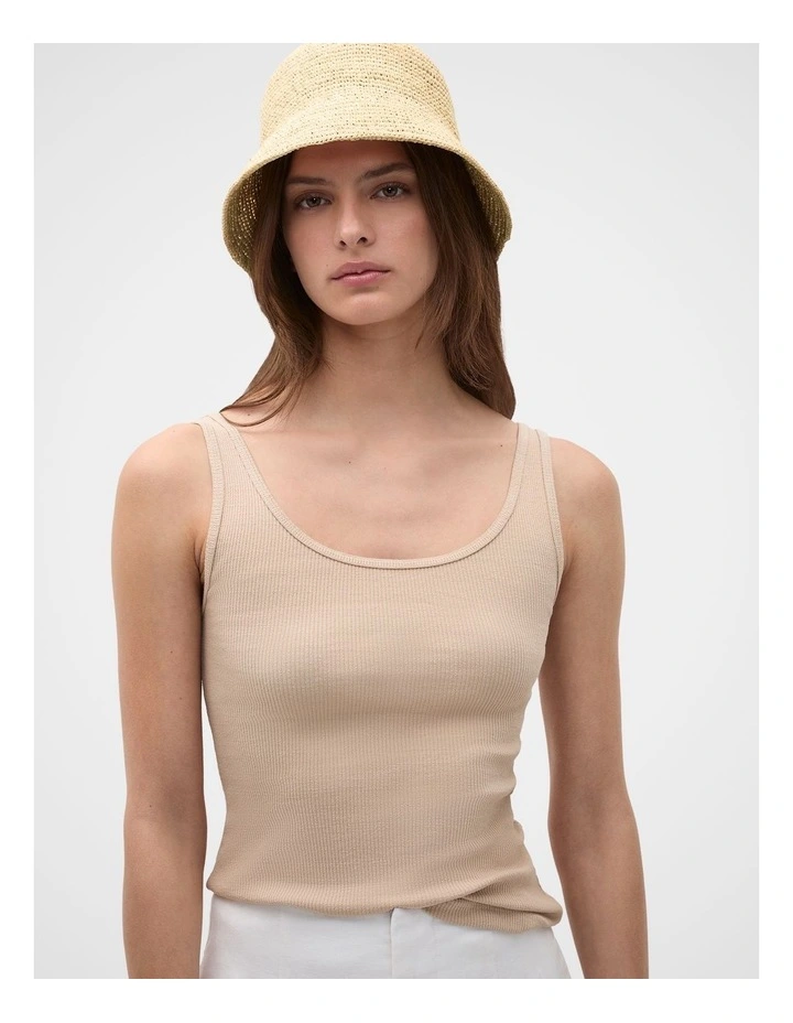 Short Brim Raffia Bucket Hat image 2
