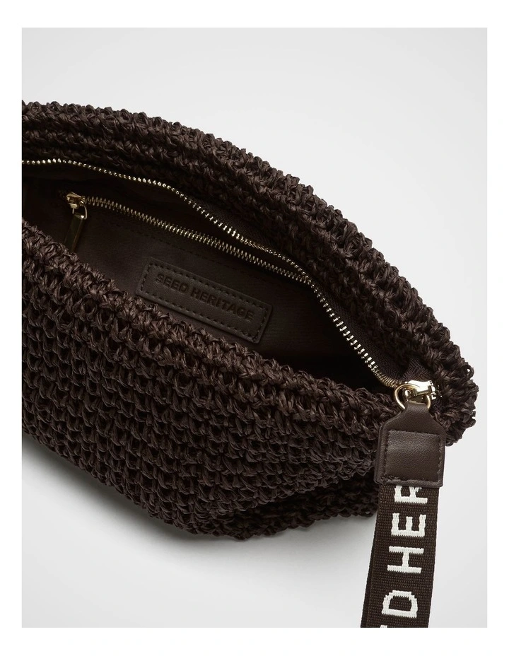 Logo Woven Pouch in Dark Espresso image 3