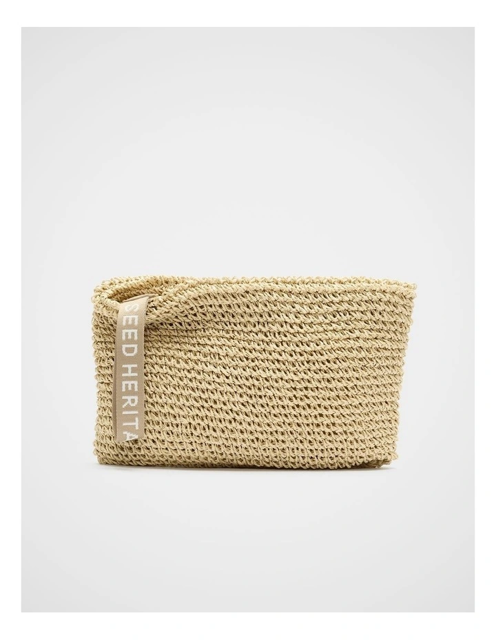 Logo Woven Pouch in Warm Sand image 1
