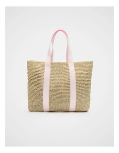 Logo Woven Tote in Petal Pink