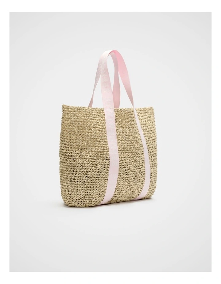 Logo Woven Tote in Petal Pink image 3