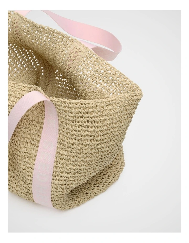 Logo Woven Tote in Petal Pink image 4