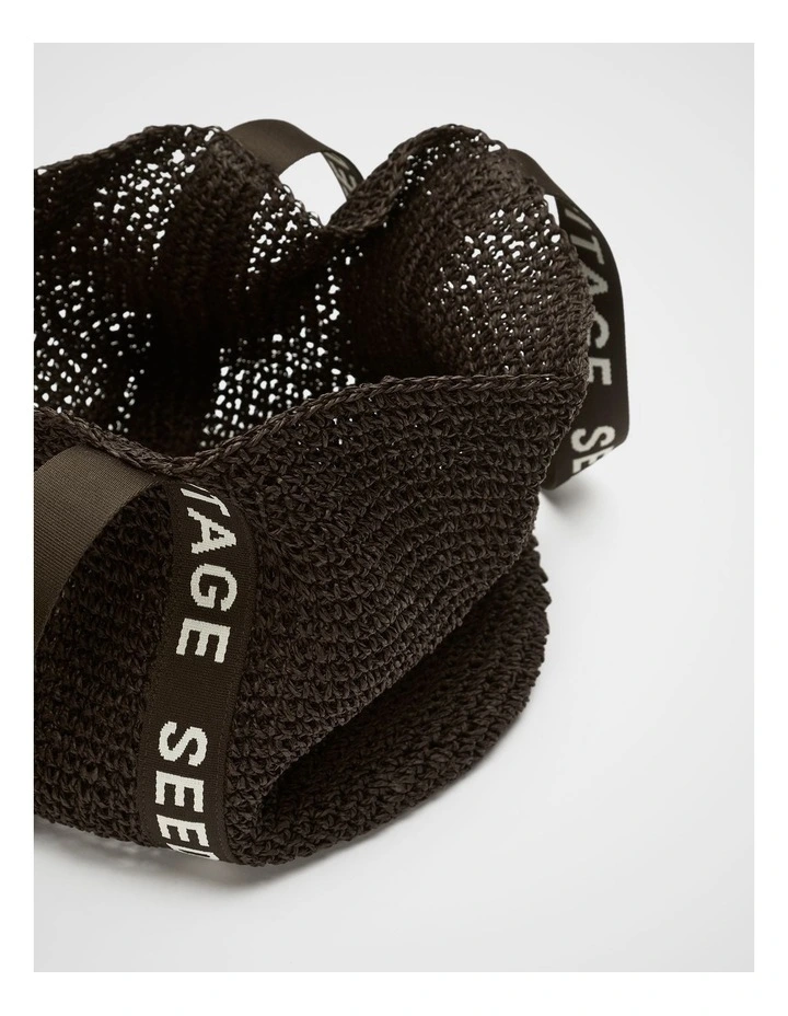 Logo Woven Tote in Dark Espresso image 4