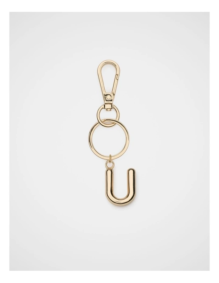 Gold Initial Keyring image 1