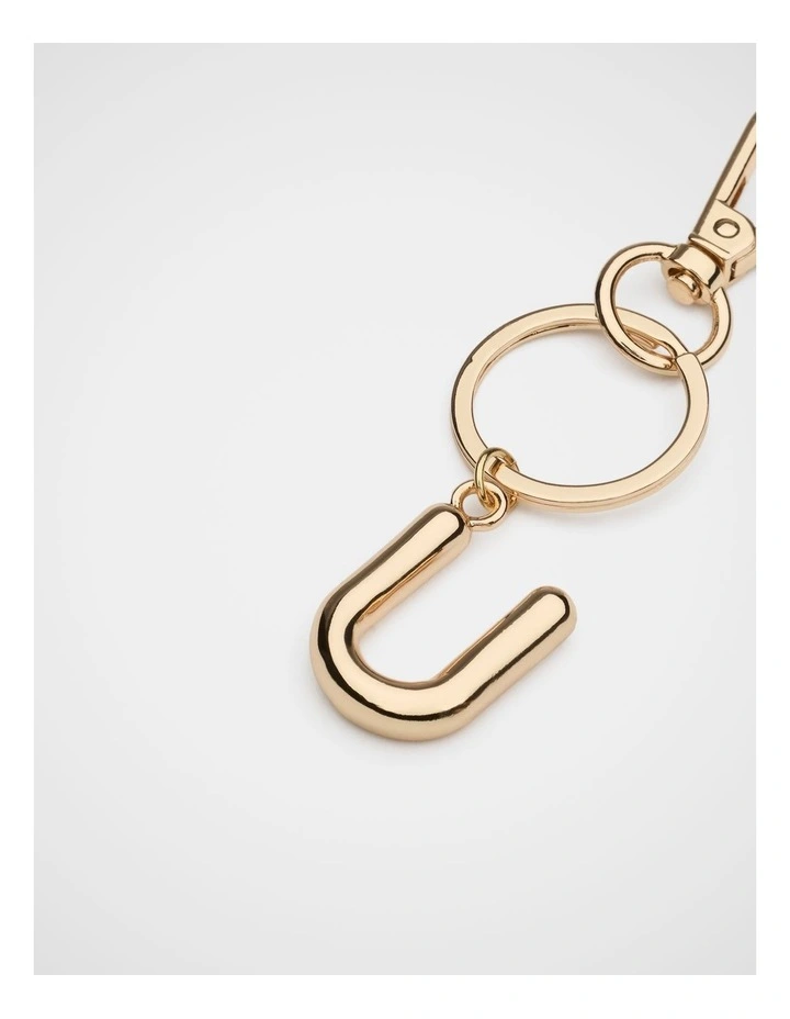 Gold Initial Keyring image 2
