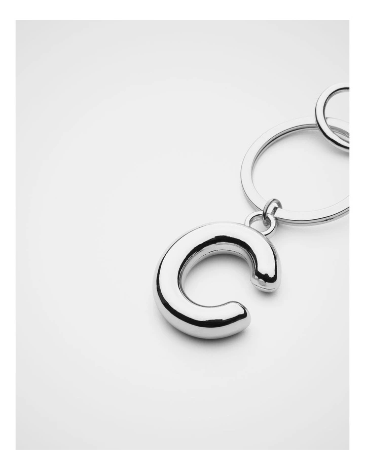 Silver Initial Keyring image 2