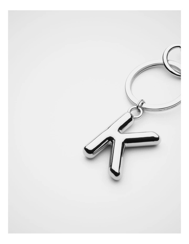 Silver Initial Keyring image 2