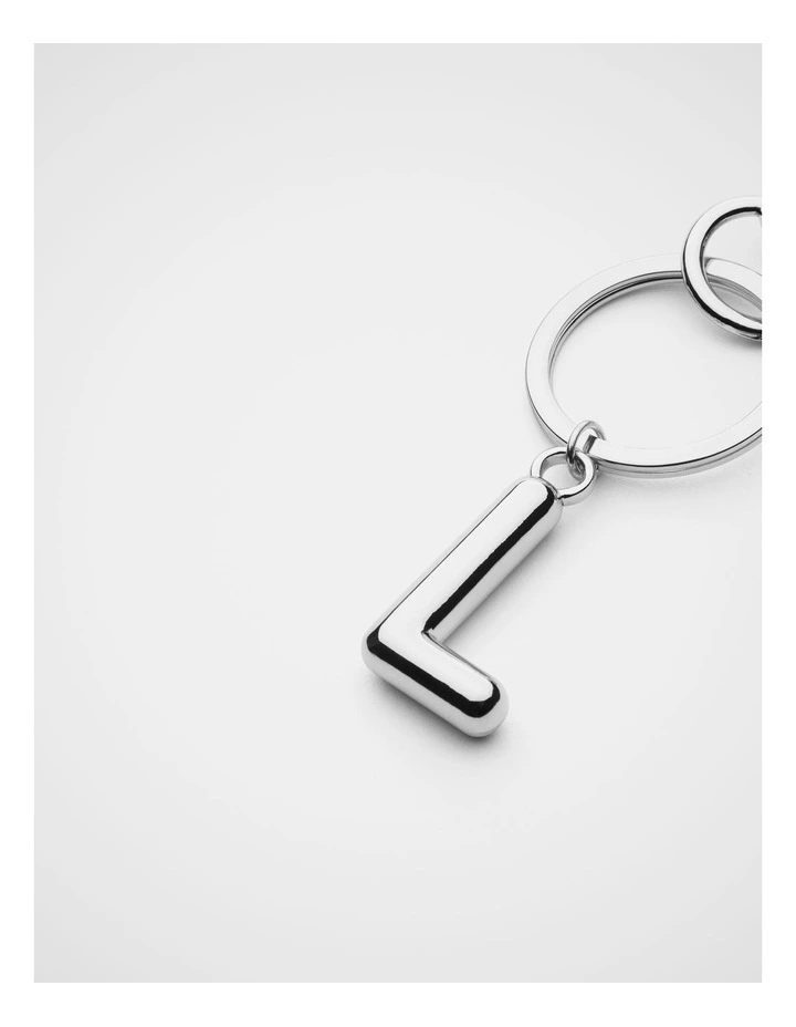 Silver Initial Keyring image 2