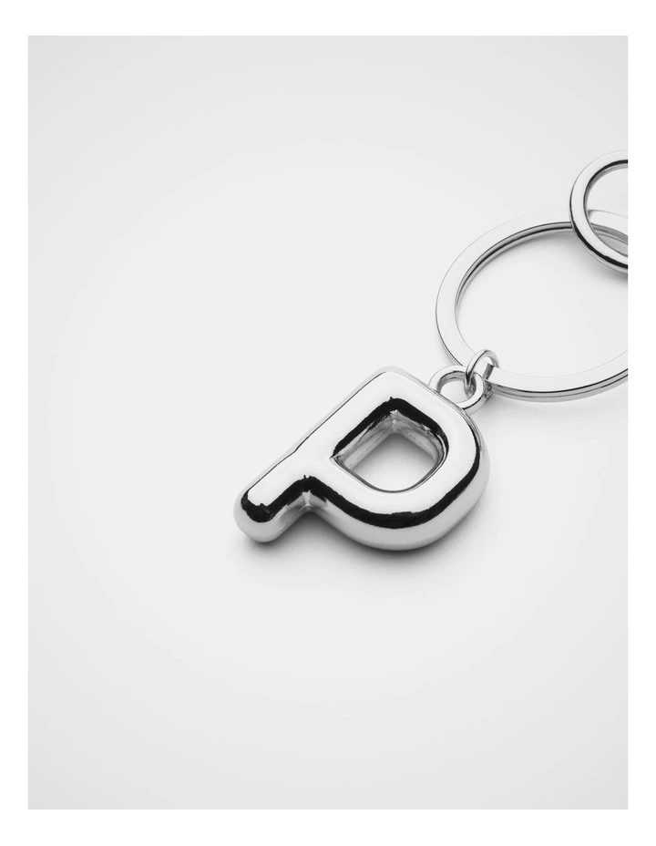 Silver Initial Keyring image 2