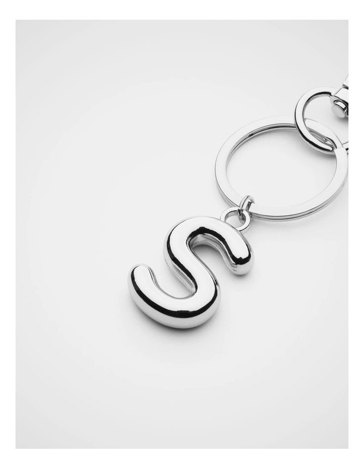 Silver Initial Keyring image 2