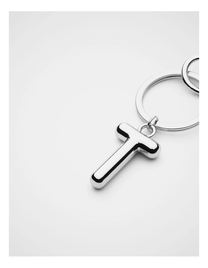 Silver Initial Keyring image 2