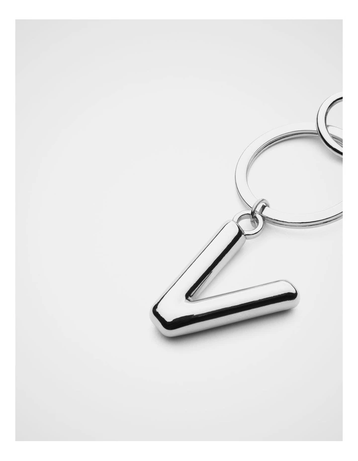 Silver Initial Keyring image 2