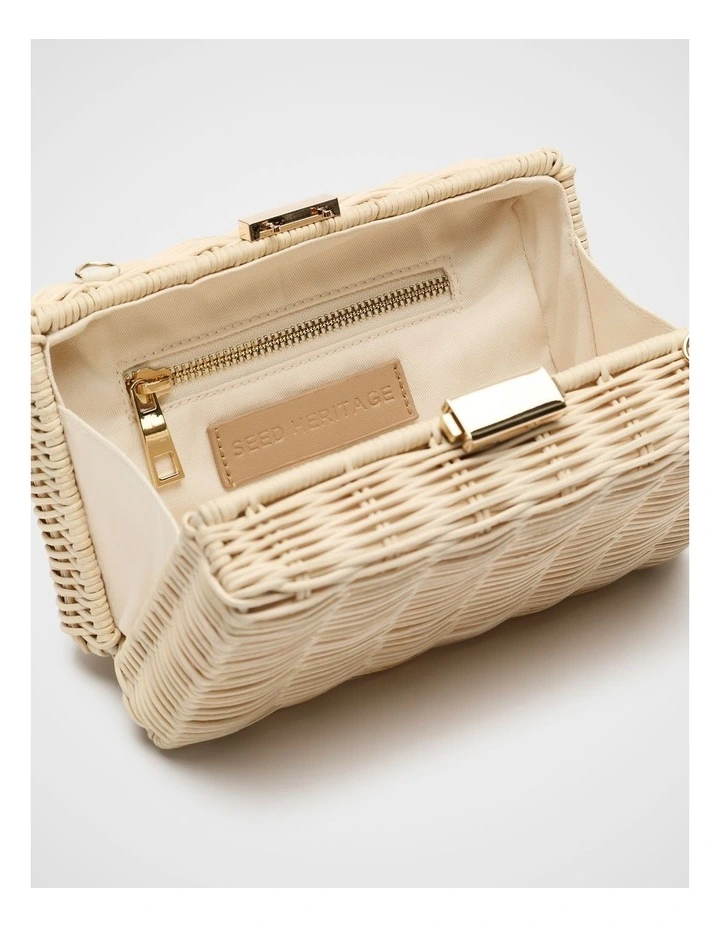 Rattan Box Clutch in Natural image 4
