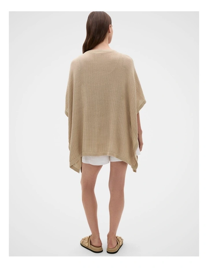 Open Weave Poncho in Warm Sand image 4