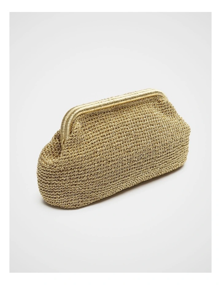 Woven Clutch in Gold image 3
