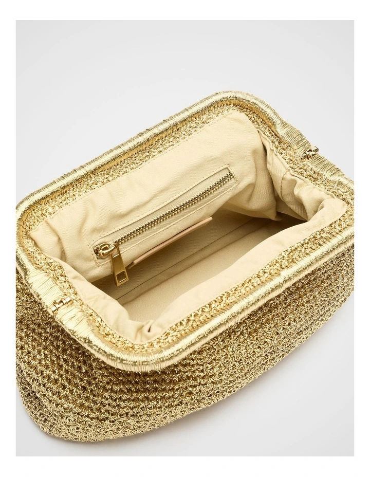 Woven Clutch in Gold image 4
