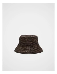 Trim Detail Raffia Bucket Hat