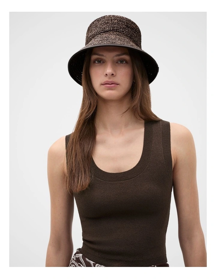 Trim Detail Raffia Bucket Hat image 2