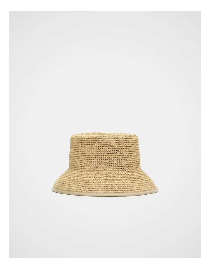 Trim Detail Raffia Bucket Hat image 1