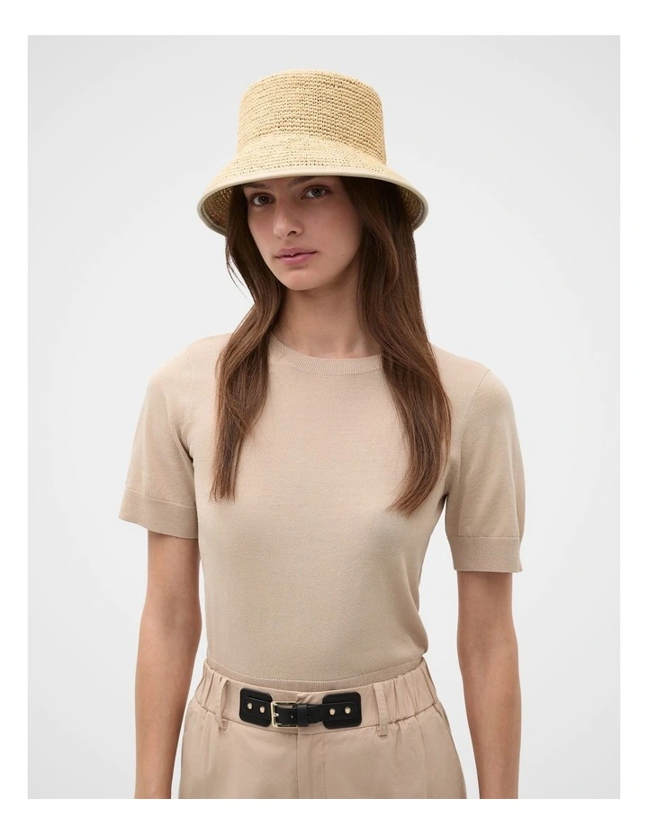 Trim Detail Raffia Bucket Hat image 2