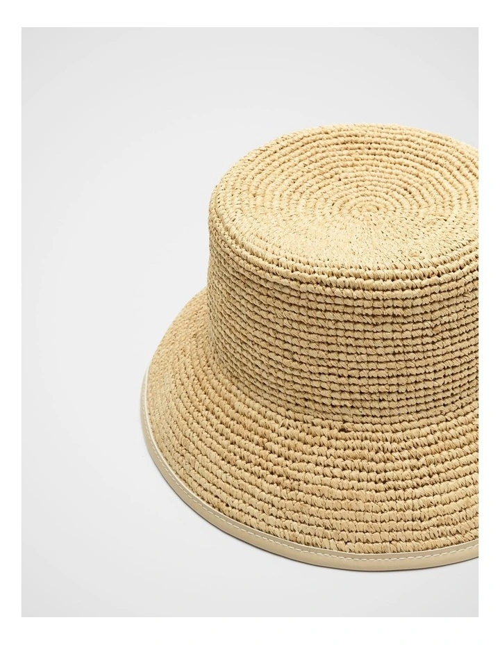 Trim Detail Raffia Bucket Hat image 3
