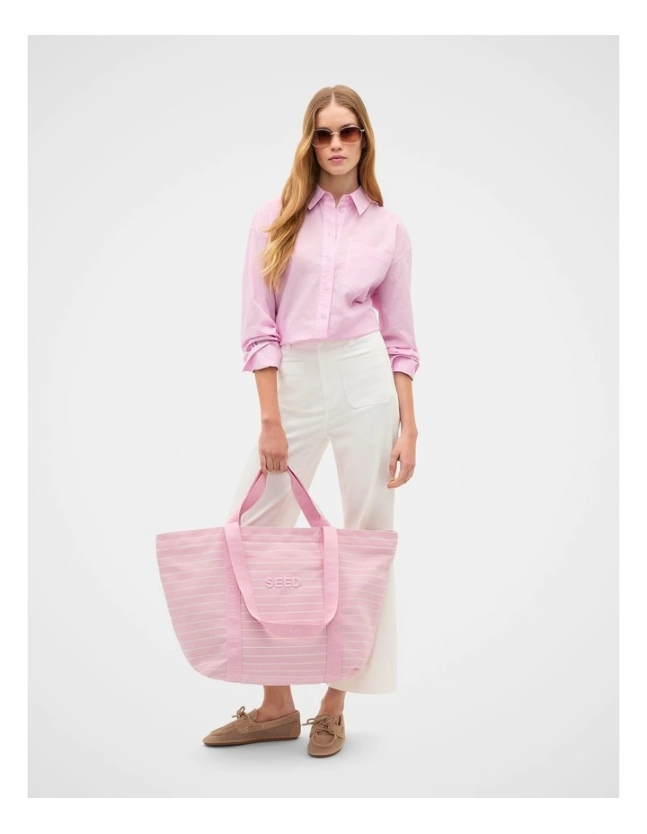 Seed Overnight Bag in Petal Pink Stripe image 2