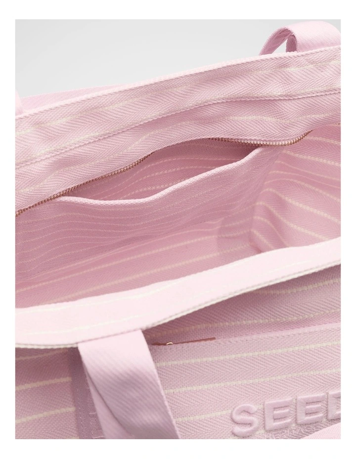Seed Overnight Bag in Petal Pink Stripe image 4