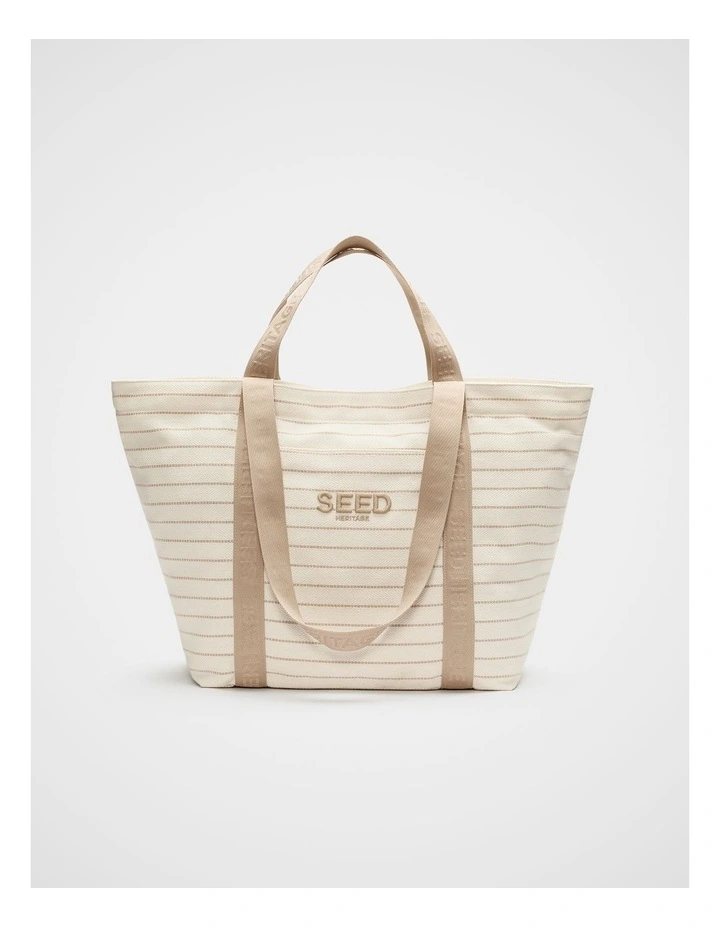 Seed Overnight Bag in Warm Sand Stripe image 1
