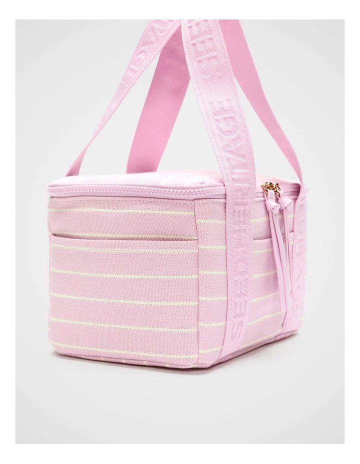 Seed Mini Cooler Bag in Petal Pink Stripe image 2