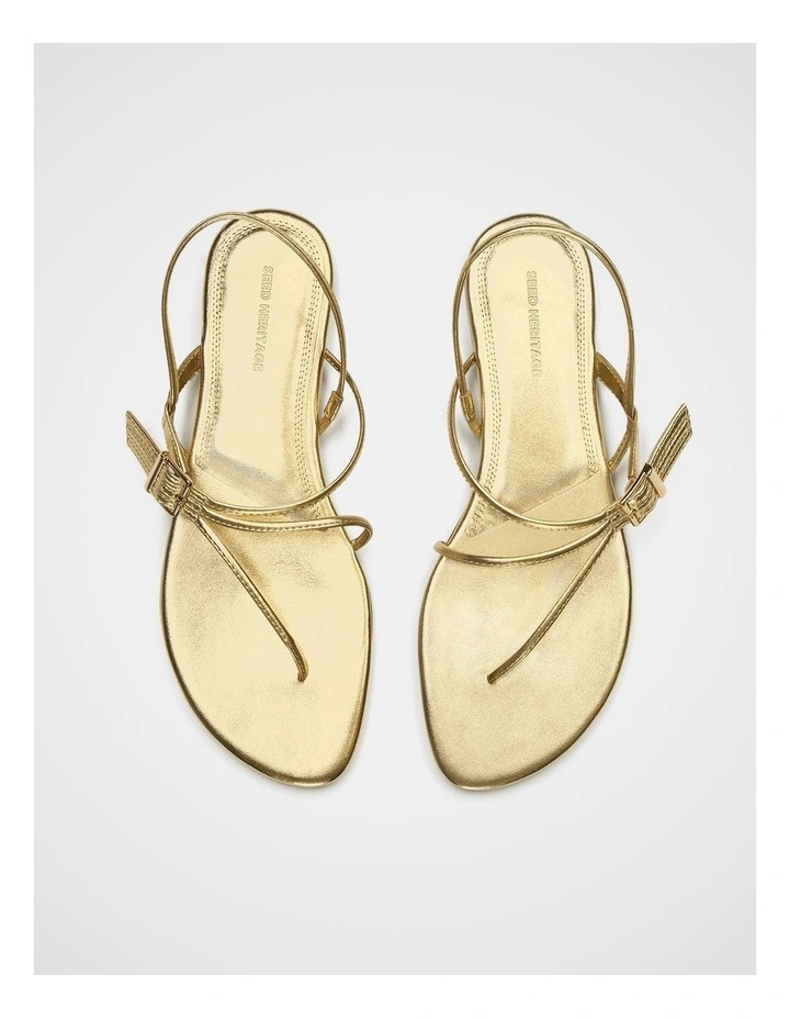 Tilly Fine Strap Sandal in Gold image 4